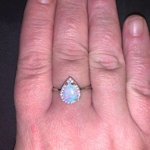 ABH sterling silver opal drop ring size 9